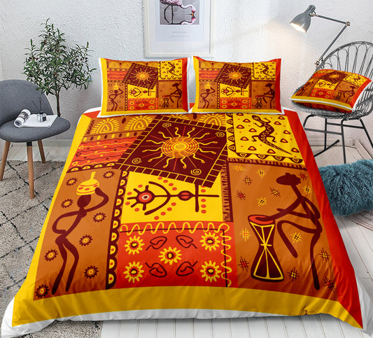 Ethnic Bohemian Plaid Sheet Quilt Cover Pillow Cover Home Textile