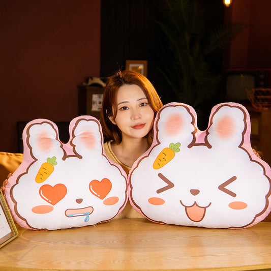 New Cartoon Rabbit Double Sided Printed Pillow Home Furnishing Pillow with Zipper Removable and Washable