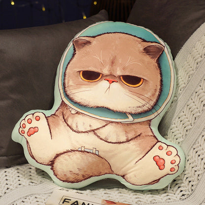 New Cute Double-Sided Printing Cat Pillow Plush Cat Pillow Home Pillow Zipper Removable And Washable