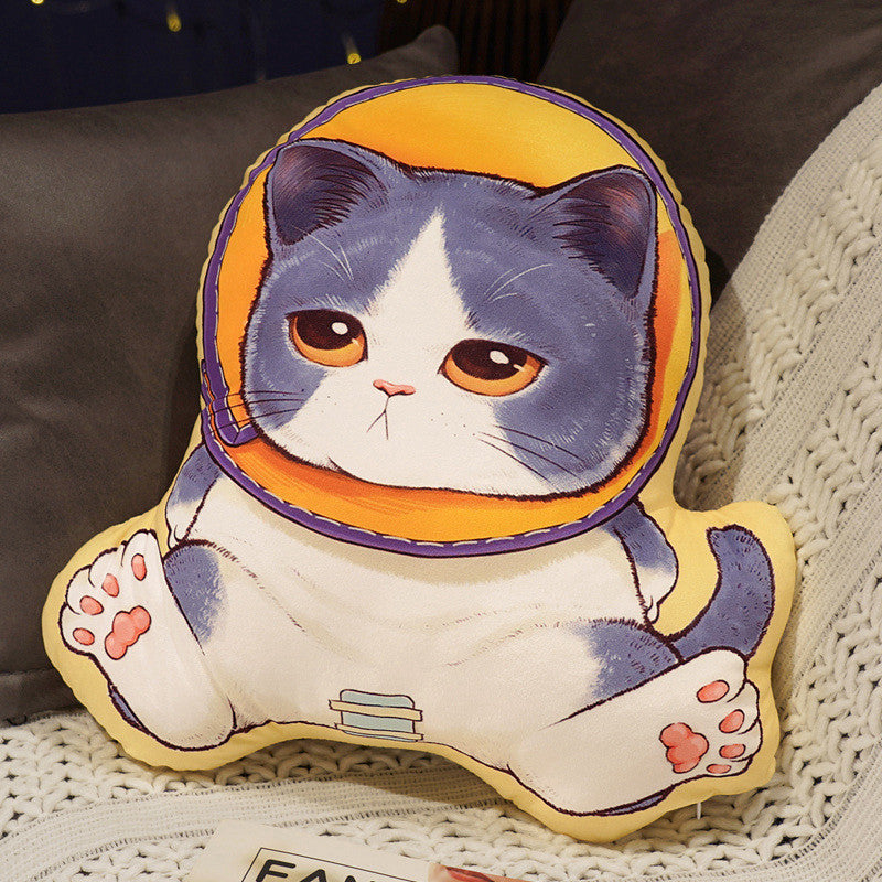 New Cute Double-Sided Printing Cat Pillow Plush Cat Pillow Home Pillow Zipper Removable And Washable