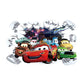Car Story Children's Room Wall Sticker Self adhesive Poster Cartoon 3D Broken Wall Wall Decoration Sticker
