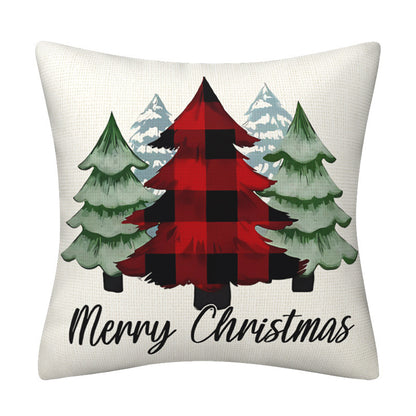 Black and red checkered car letter pillow cover, Amazon home sofa cushion cover, holiday pillow