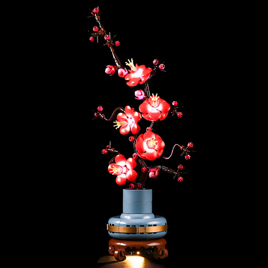 Compatible with LEGO 10369 Plum Blossom LED Lighting Building Blocks Toys Decorative Lights Potted Plants Series