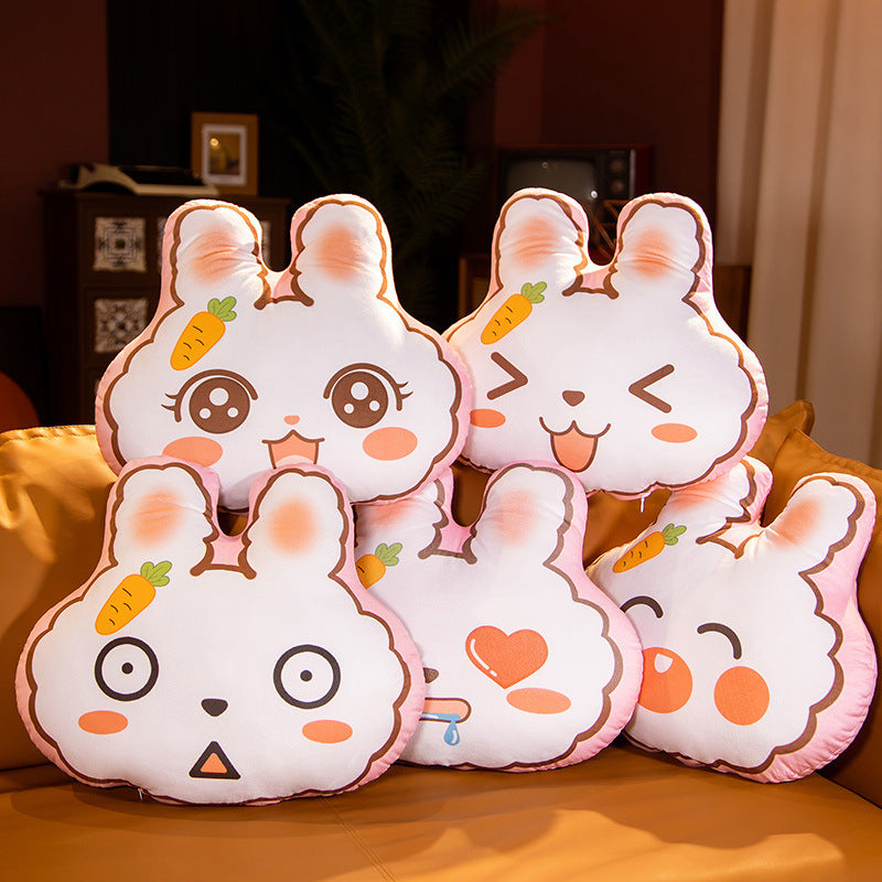 New Cartoon Rabbit Double Sided Printed Pillow Home Furnishing Pillow with Zipper Removable and Washable
