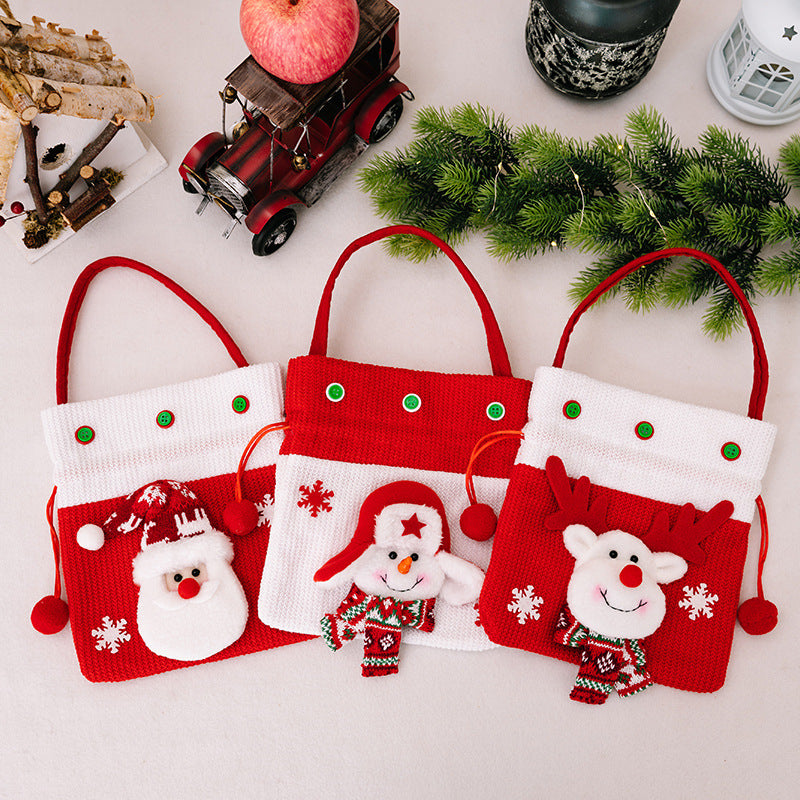 Christmas decoration products, apple bags, creative cartoon Christmas tote bags, elderly snowman gift bags