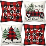 Black and red checkered car letter pillow cover, Amazon home sofa cushion cover, holiday pillow