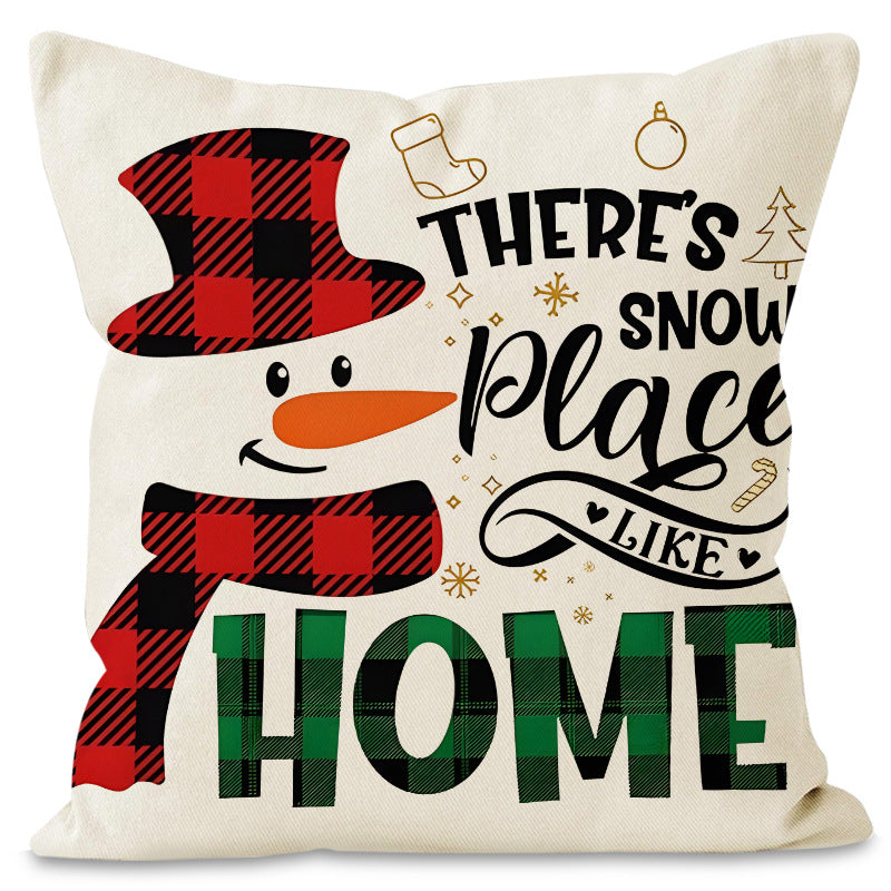 Christmas dwarf pillow cover home living room decoration pillowcase linen printed cushion cover