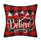 Black and red checkered car letter pillow cover, Amazon home sofa cushion cover, holiday pillow