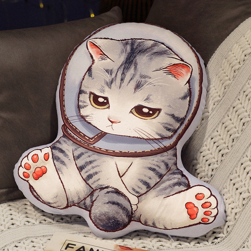 New Cute Double-Sided Printing Cat Pillow Plush Cat Pillow Home Pillow Zipper Removable And Washable