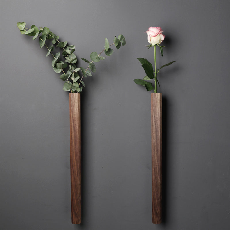 Water Culture Vase Wall Decoration Solid Wood Vase Wall Hanging Vase