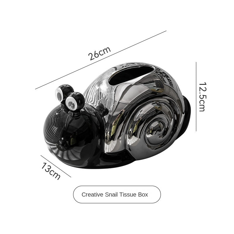 Creative Kitchen Desktop Tissue Box Living Room Cartoon Cute Snail Ceramic Dining Table Tissue Box