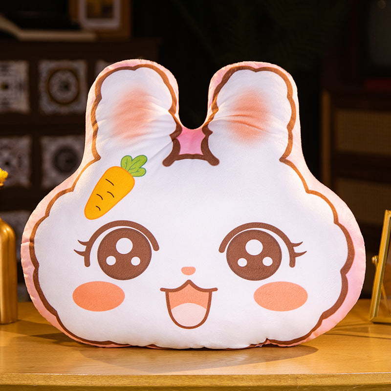 New Cartoon Rabbit Double Sided Printed Pillow Home Furnishing Pillow with Zipper Removable and Washable
