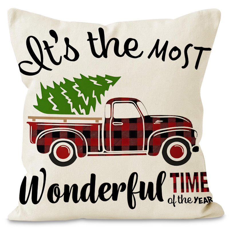 Christmas dwarf pillow cover home living room decoration pillowcase linen printed cushion cover
