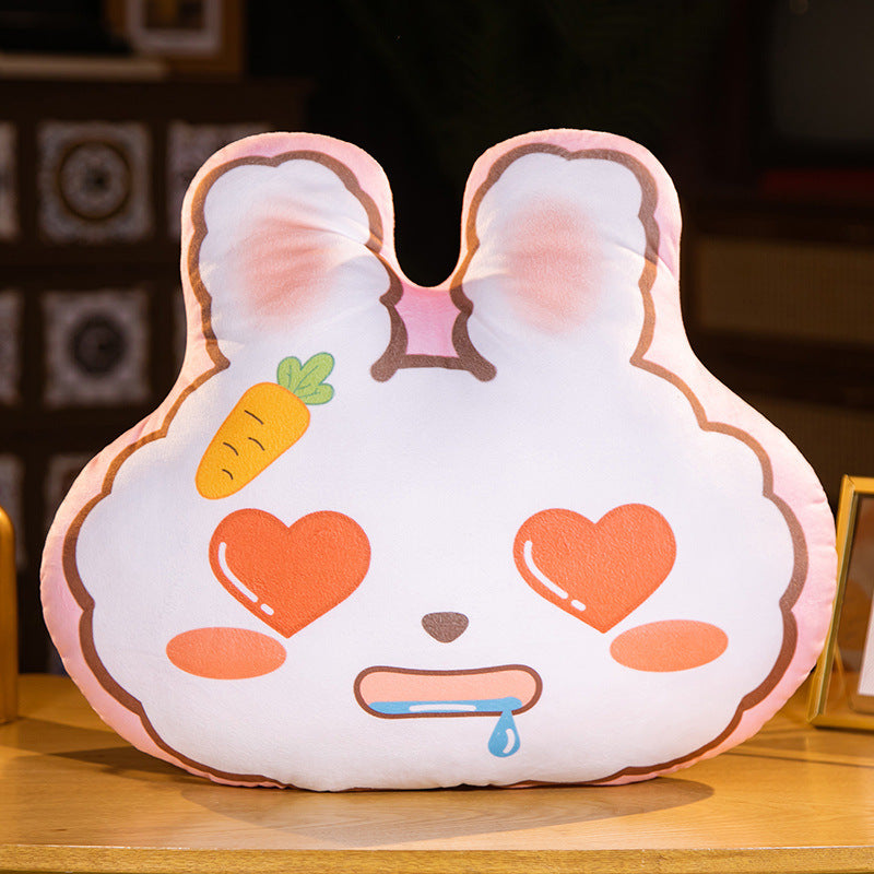 New Cartoon Rabbit Double Sided Printed Pillow Home Furnishing Pillow with Zipper Removable and Washable